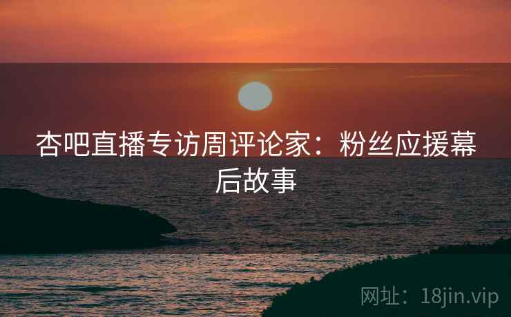 杏吧直播专访周评论家：粉丝应援幕后故事