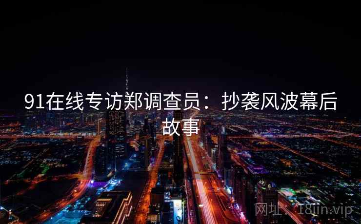 91在线专访郑调查员：抄袭风波幕后故事